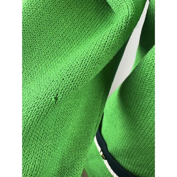 *Flawed St. John Collection Santana Knit Green Cardigan Sweater Gold Blk Size 10 - Picture 14 of 15